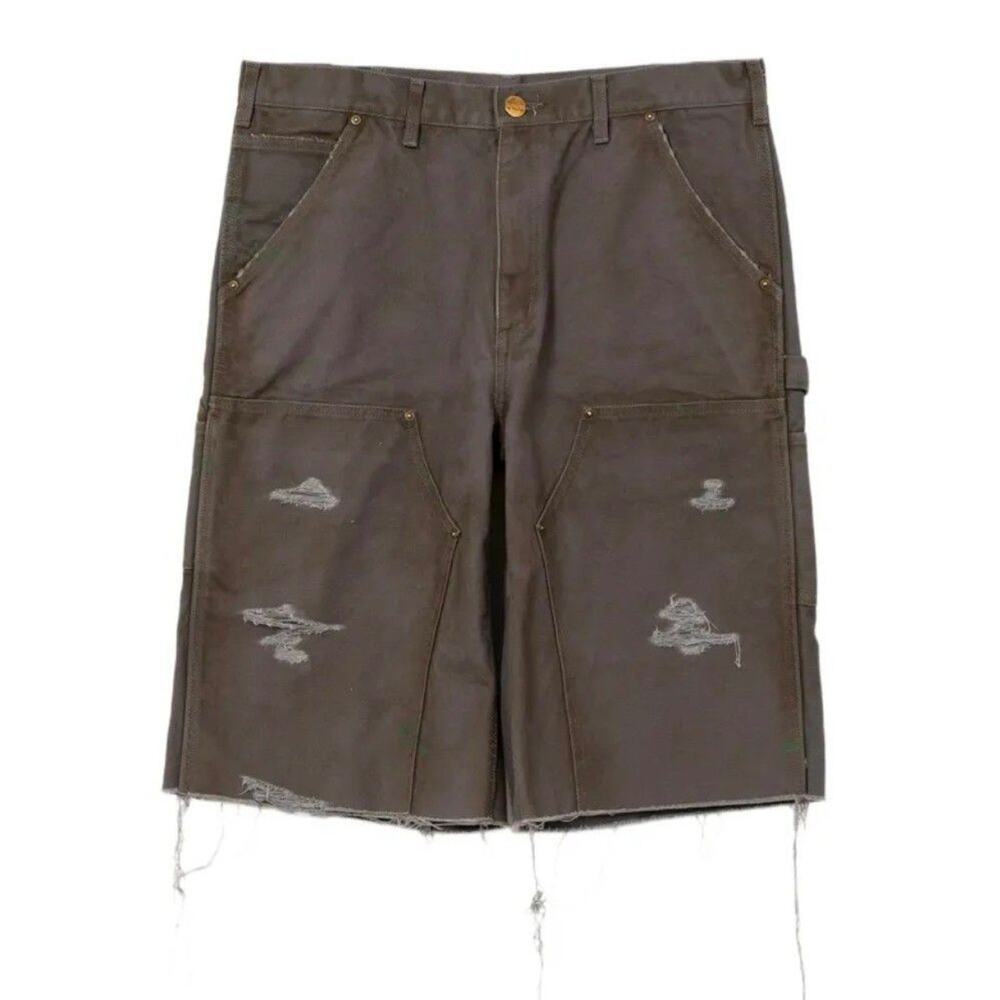 NEW KAMIYA BORO DUCK PAINTER WIDE BERMUDA PANTS / GRY YASUHIRO MEN'S